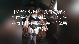 [MP4/ 97M] 平头哥约顶级外围美女，紧身裤大长腿，坐在身上搂搂抱抱，换上连体吊带网袜